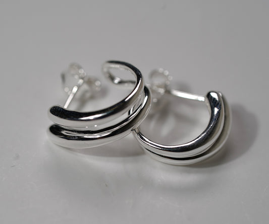 925 Sterling Silver Hoop Line Earrings