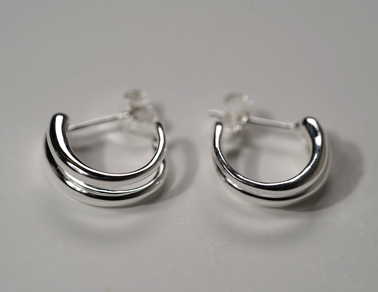 925 Sterling Silver Hoop Line Earrings