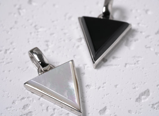 925 Sterling Silver Mother of Pearl Triangle Pendant