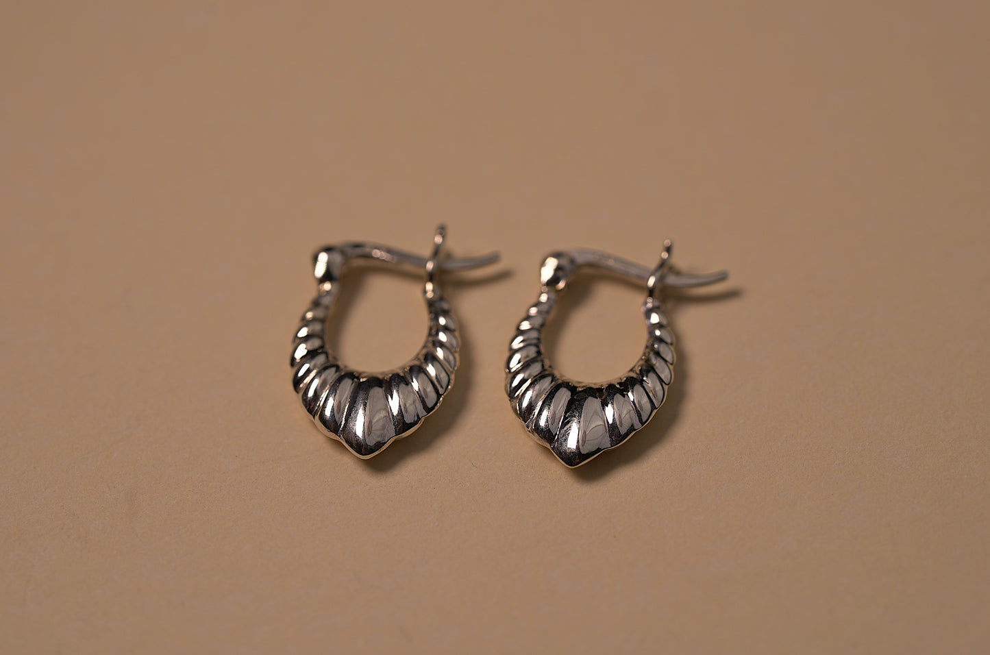 925 Sterling Silver Patterned Mini Drop Hoop Earrings