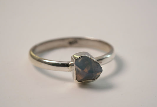 925 Sterling Silver Petite Cut Opal Ring