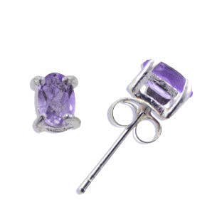 Amethyst Silver Stud