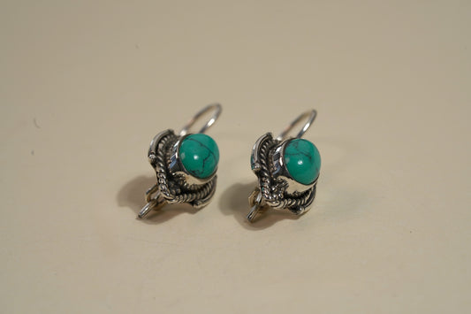 Turquoise Drop Earring Bohemian Design - Griha Threads & Treasure