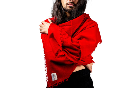 Bright Red Luxury Cashmere Shawl Scarf