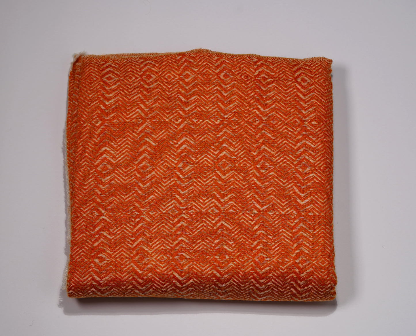 Cashmere Pashmina Bright Orange Geometric