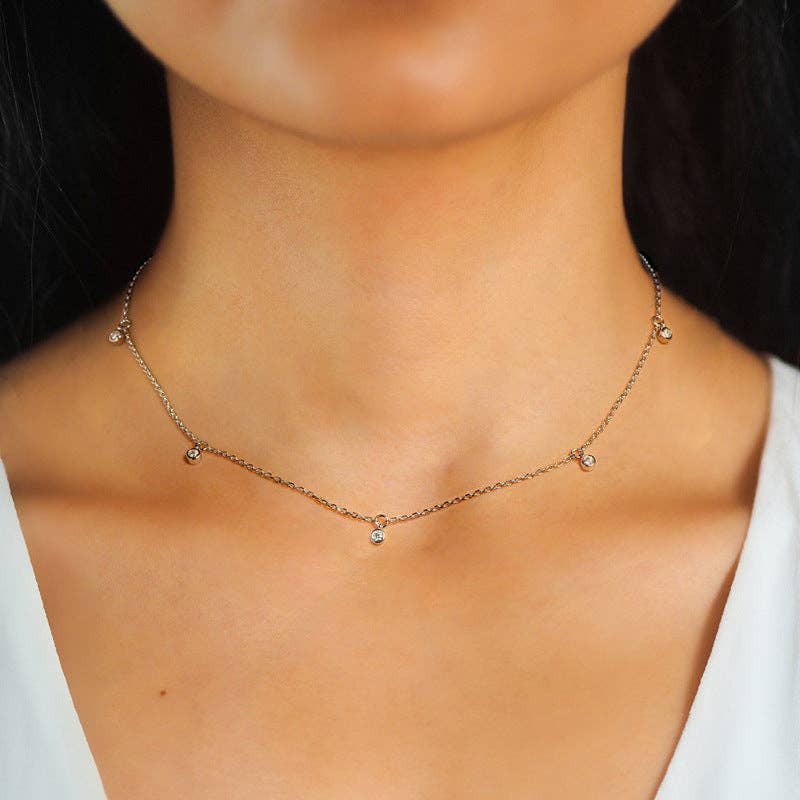 Moissanite multi charm necklace