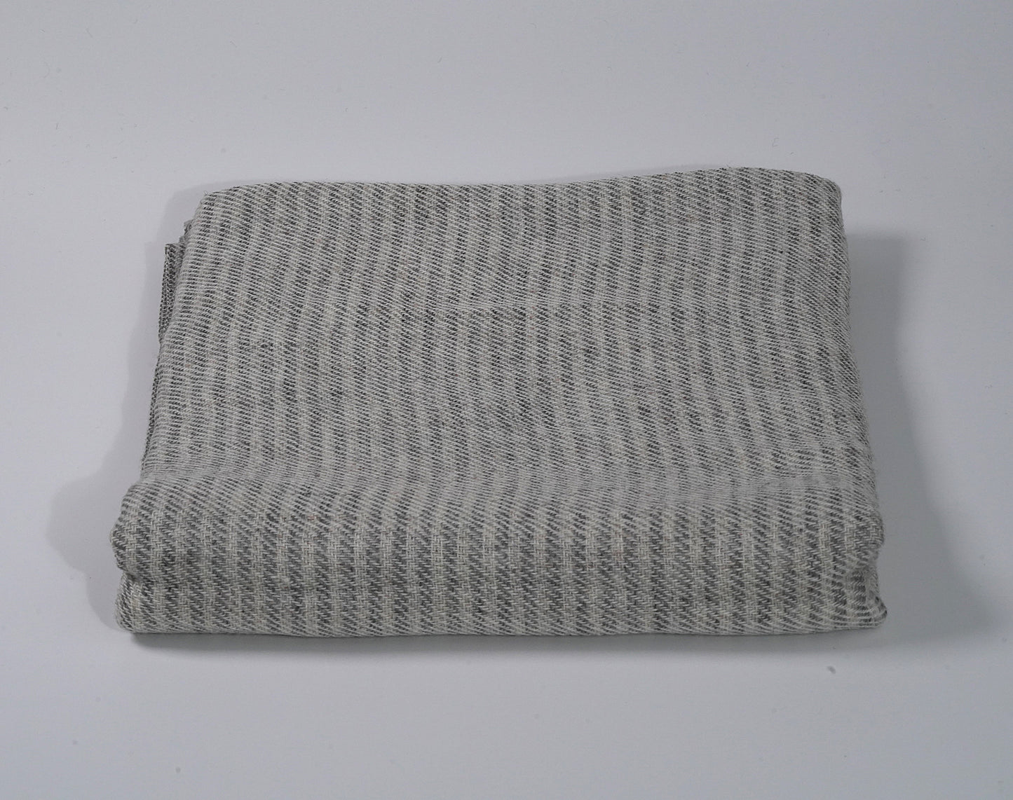 Cream and Grey Stripe Sheep Wool Shawl