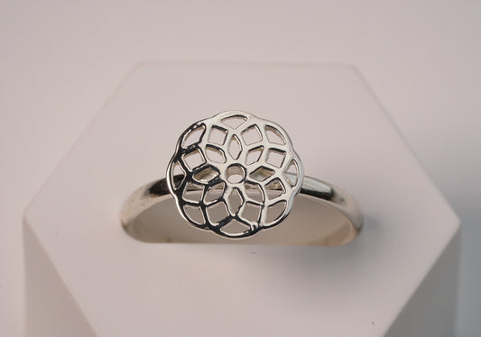 Silver Round Mandala Ring - Griha Threads & Treasure