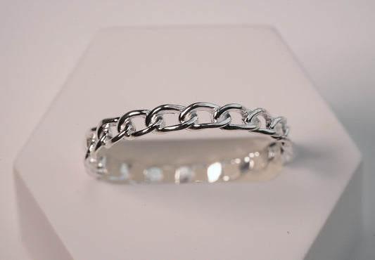 Silver Thin Chain Ring - Griha Threads & Treasure