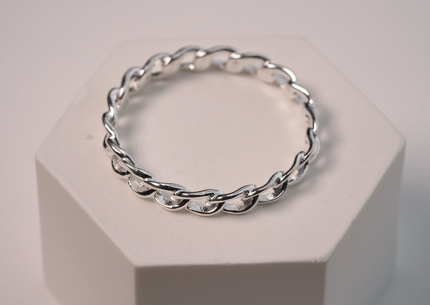 Silver Thin Chain Ring - Griha Threads & Treasure