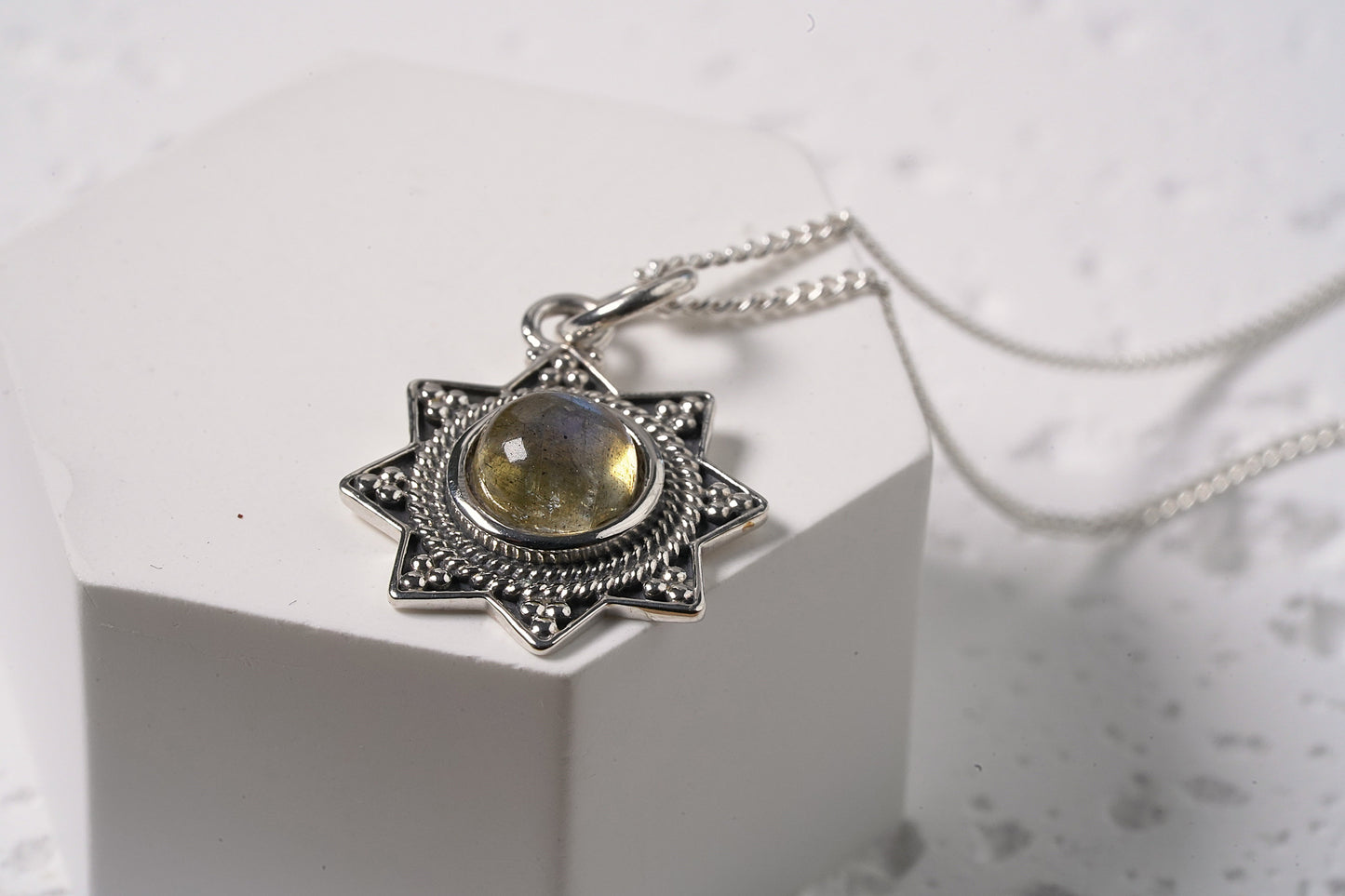 Tourmaline Sun Pendant - Griha Threads & Treasure