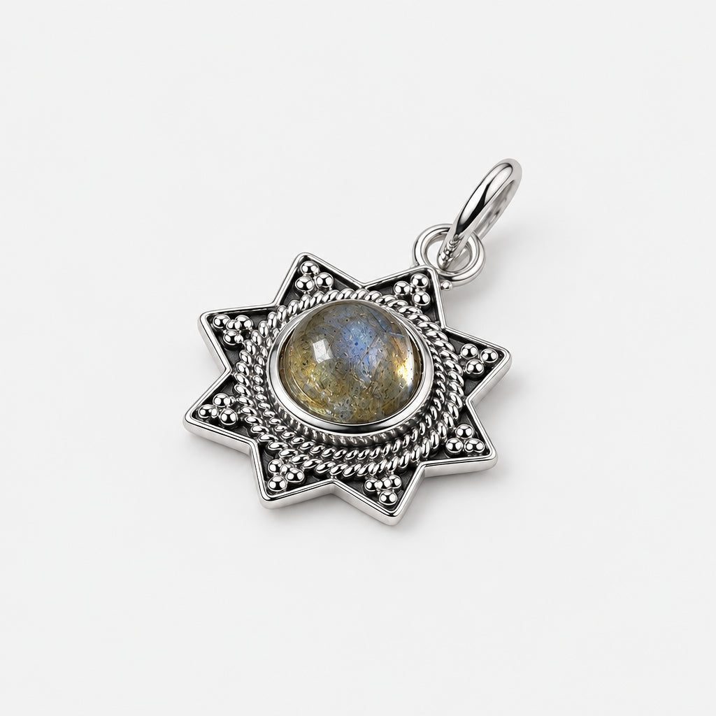 Tourmaline Sun Pendant - Griha Threads & Treasure