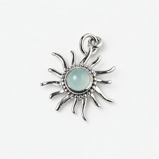Sunray Pendant with Precious Stone - Griha Threads & Treasure