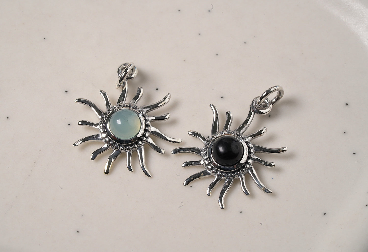 Sunray Pendant with Precious Stone - Griha Threads & Treasure