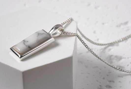 White Granite Pendant - Griha Threads & Treasure