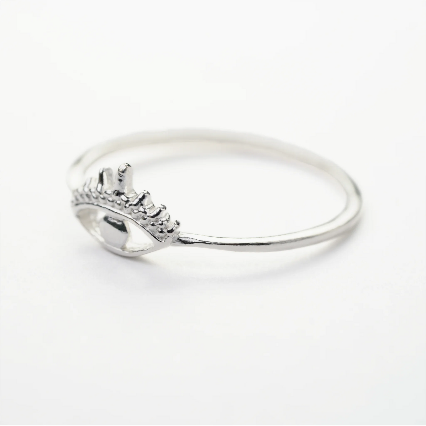 Sterling Silver Evil Eye Ring – Minimal Protective Design