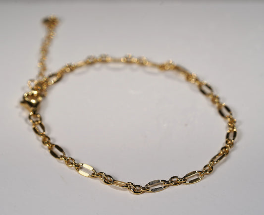 Gold Plated Sterling Silver Chain Link Bracelet - Griha Threads & Treasure
