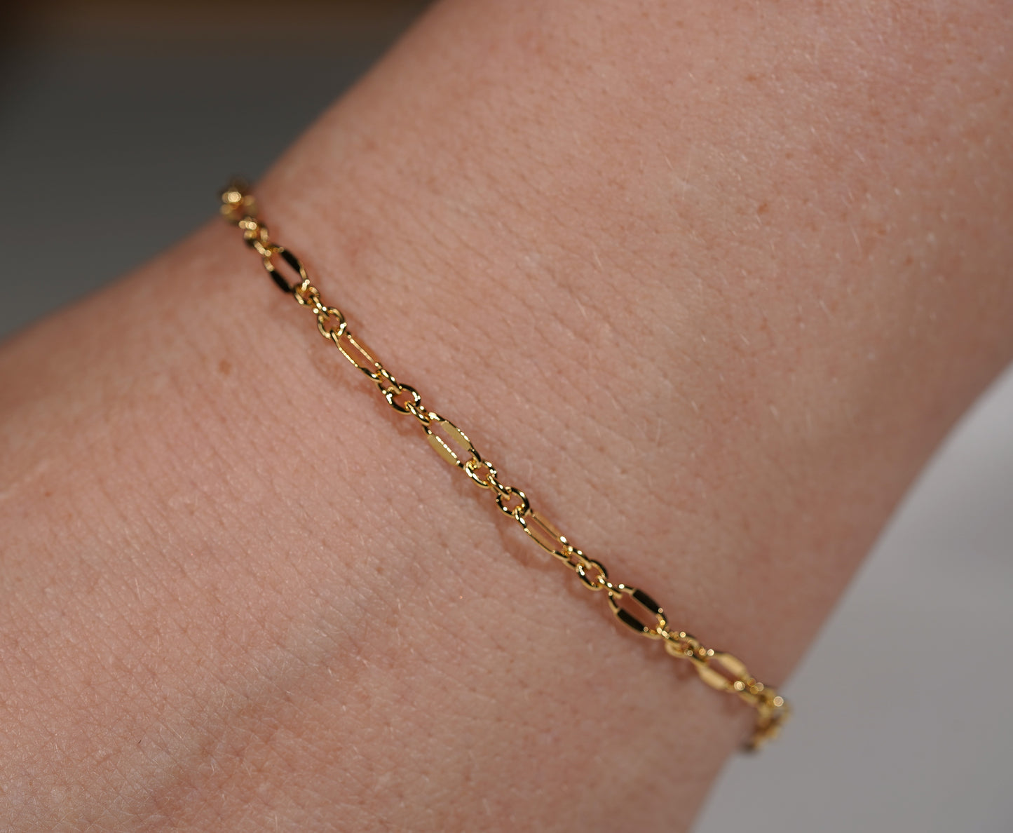 Gold Plated Sterling Silver Chain Link Bracelet - Griha Threads & Treasure