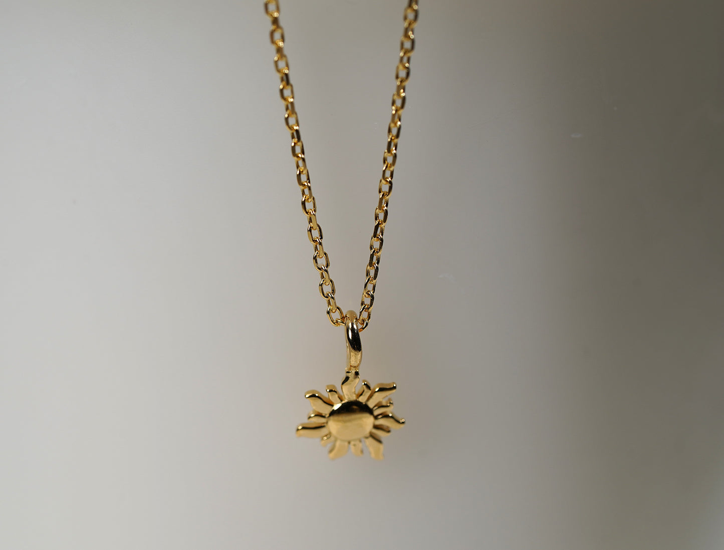 Gold Plated Sterling Silver Necklace with Sun Pendant