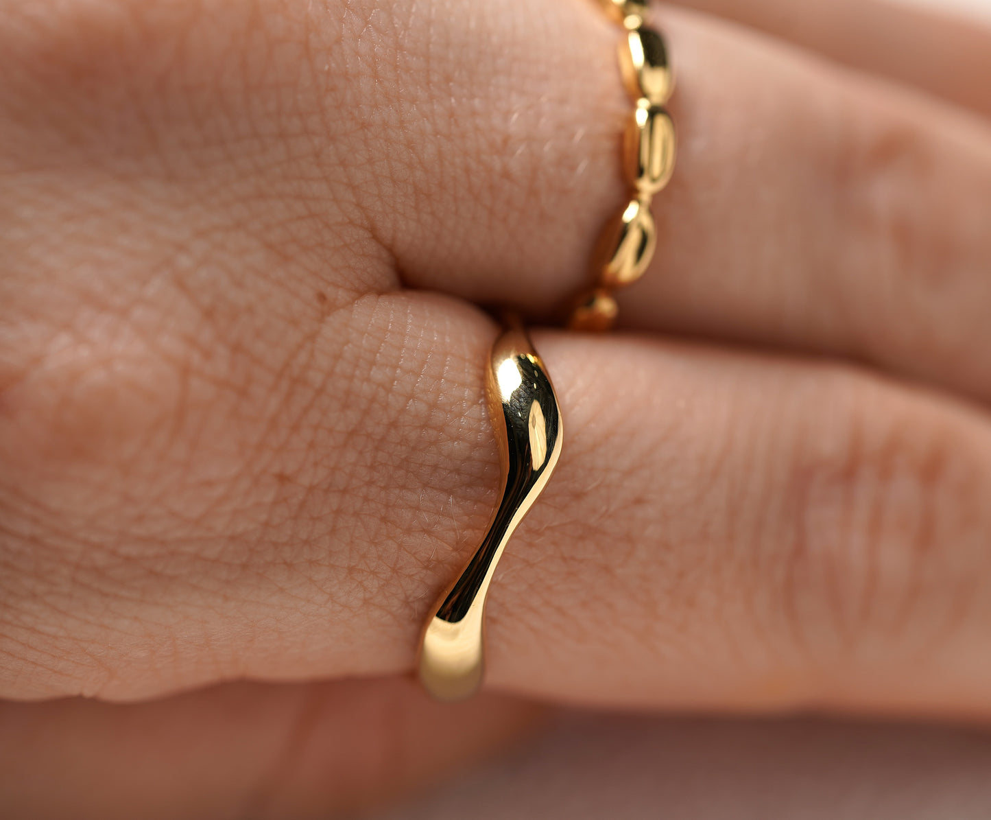 Gold Plated Sterling Silver Abstract Wave Ring