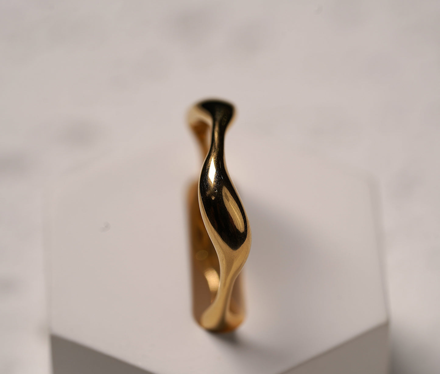 Gold Plated Sterling Silver Abstract Wave Ring