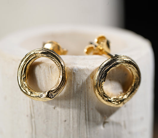 Gold Plated Sterling Silver Branch Stud Earrings