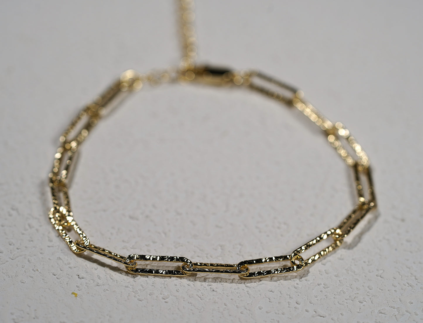 Gold Plated Sterling Silver Paperclip Extendable Bracelet