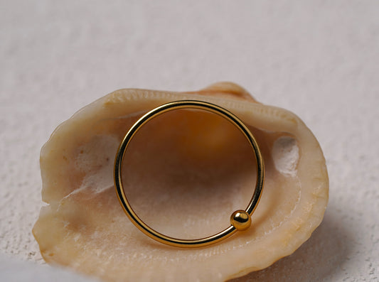 Gold Plated Sterling Silver Petite Stacking Ring with Ball Feature