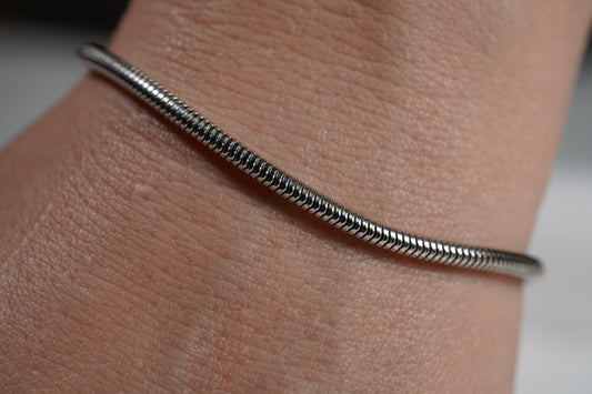 Italian Snake Chain Bracelet- Available in Gold Plated Sterling Silver or Sterling Silver