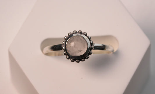 Luna Ring with Light Pink Moonstone in 925 Sterling Silver