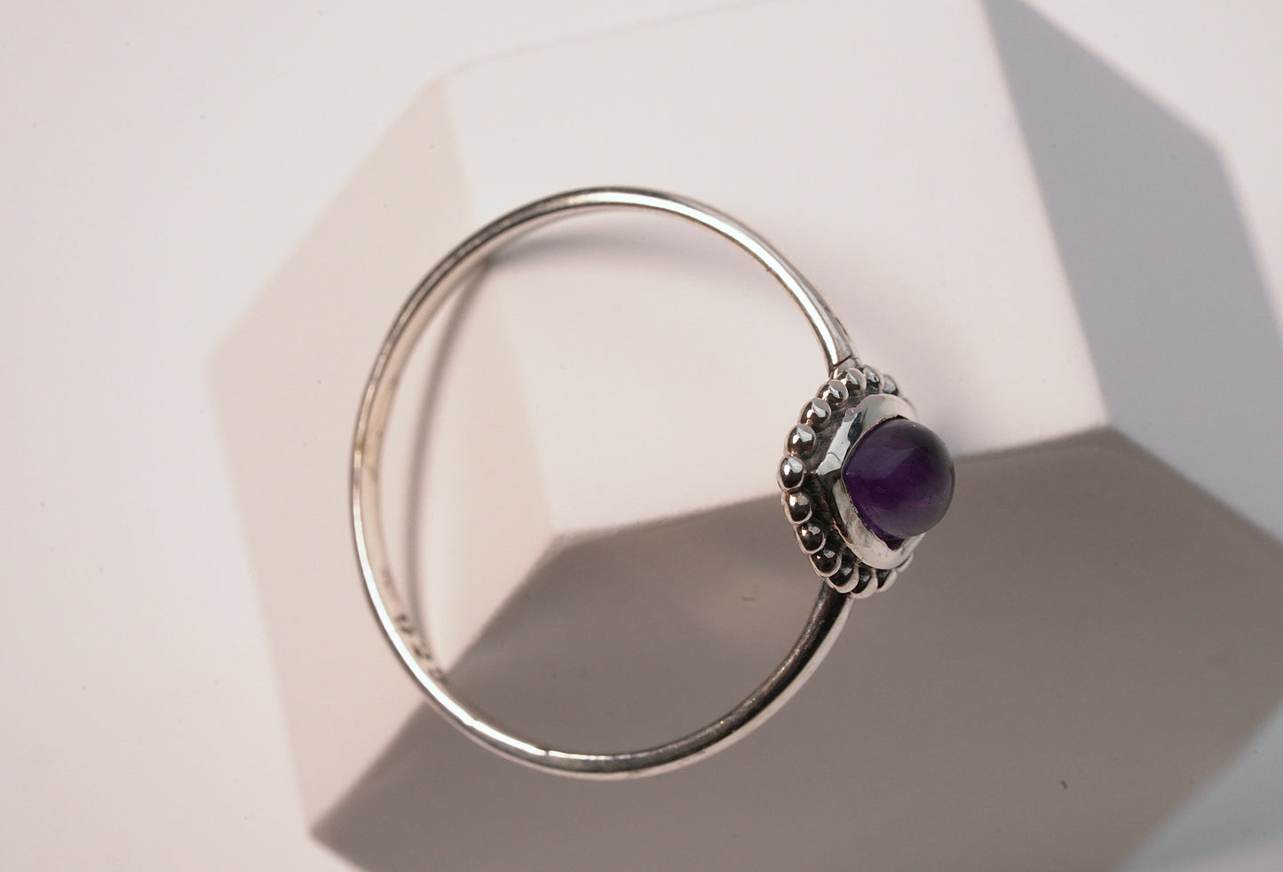 Minimalist 925 Sterling Silver Petite Amethyst Ring