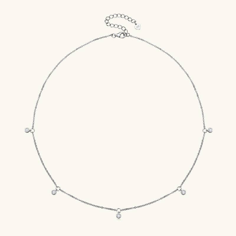 Moissanite multi charm necklace
