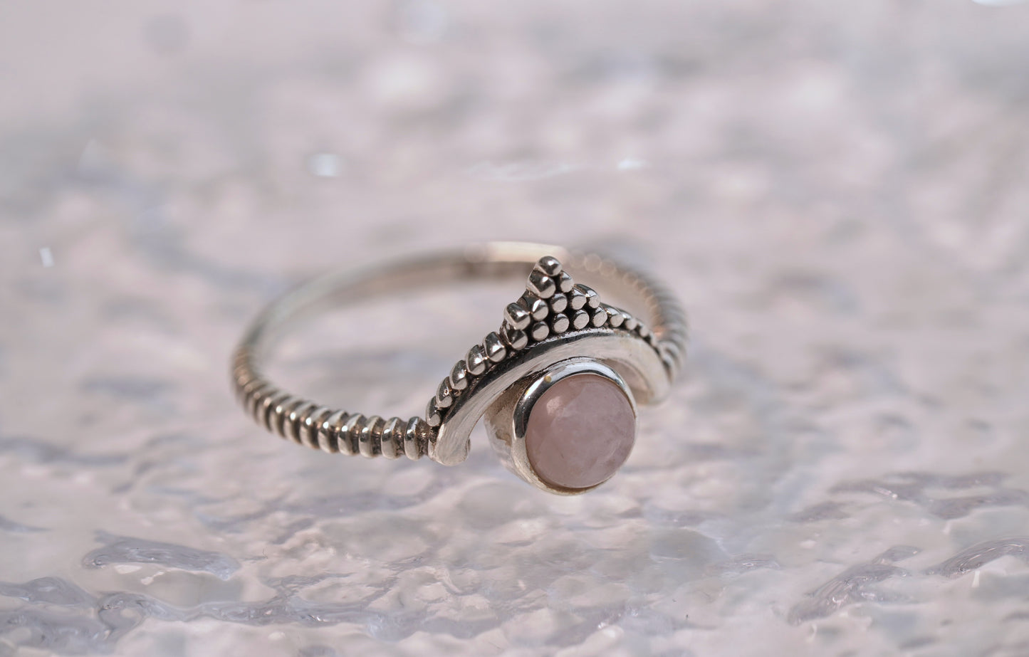 Moonstone Bohemian Style Ring in Sterling Silver