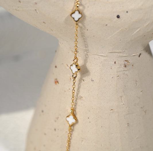 Gold Plated Sterling Silver Petite Clove Pearl Bracelet