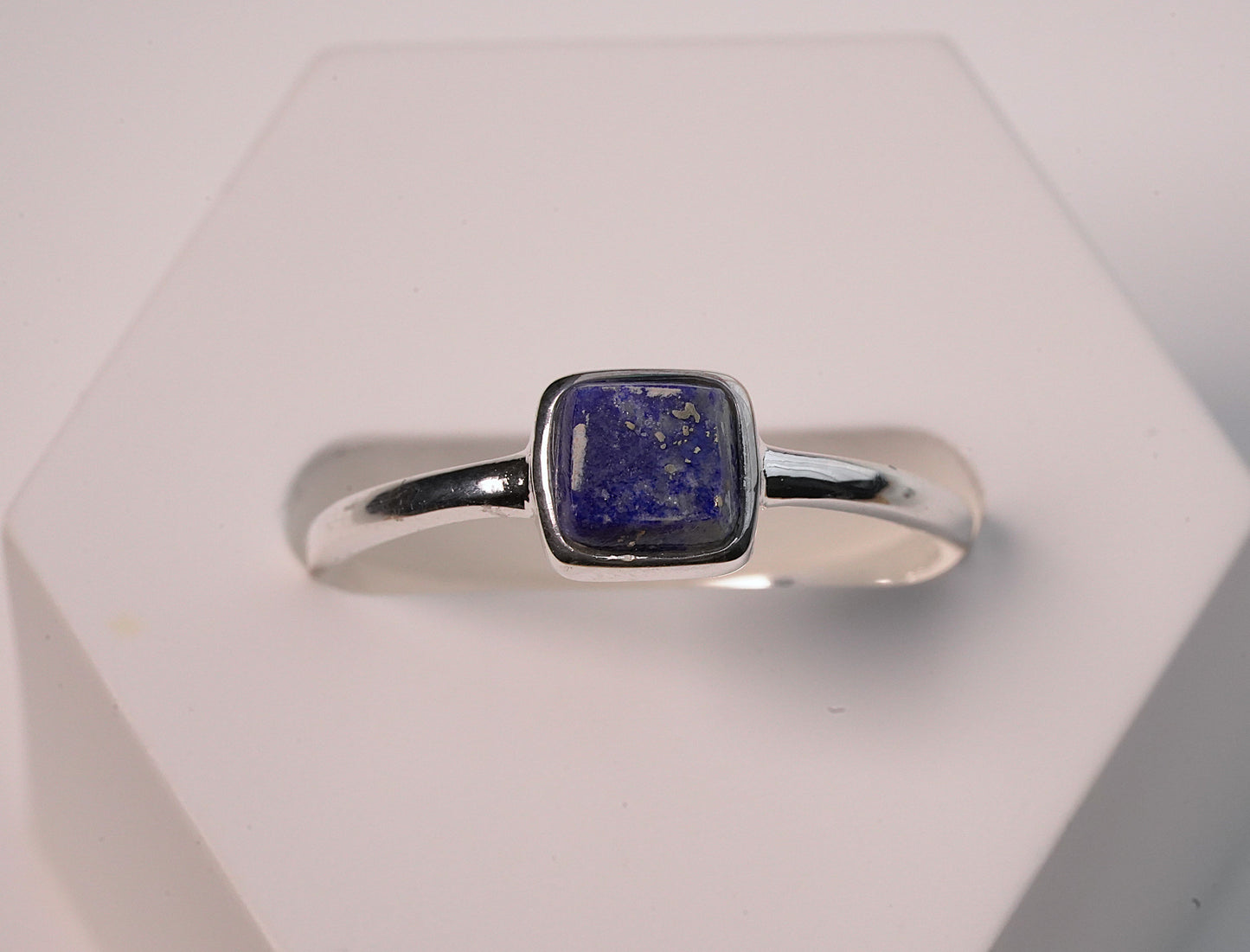 Petite Blue Lapis Ring in Sterling Silver