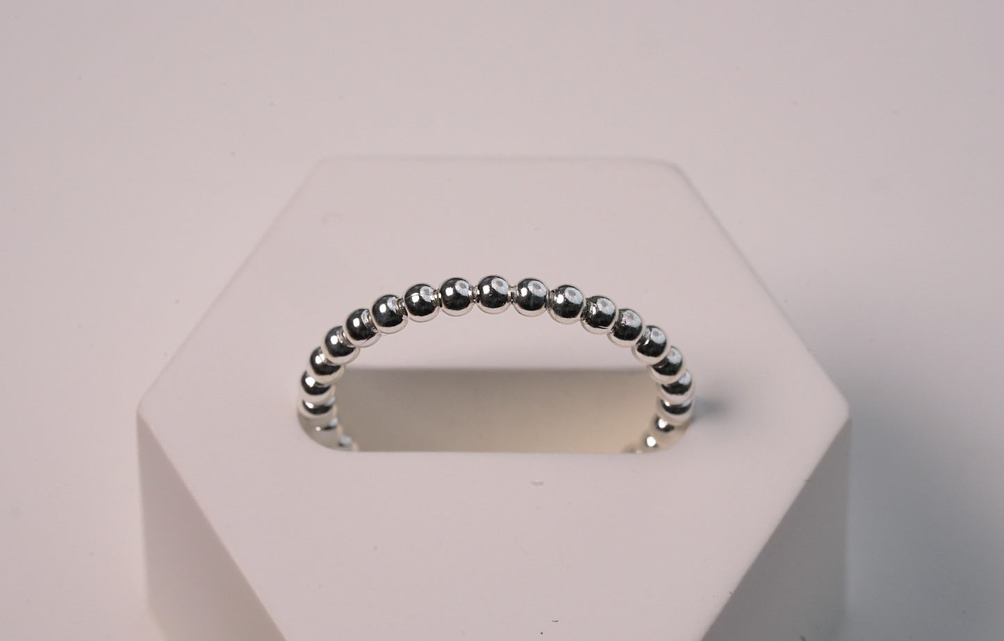 Petite Silver Ball Stackable Ring in 925 Sterling Silver