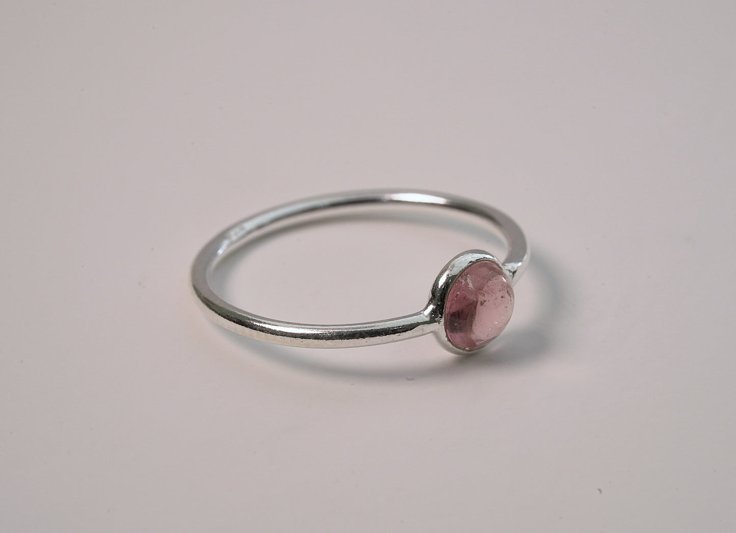 Pink Tourmaline Crystal Ring in Sterling Silver