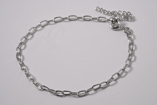 Plain Silver Link Chain Bracelet in Sterling Silver