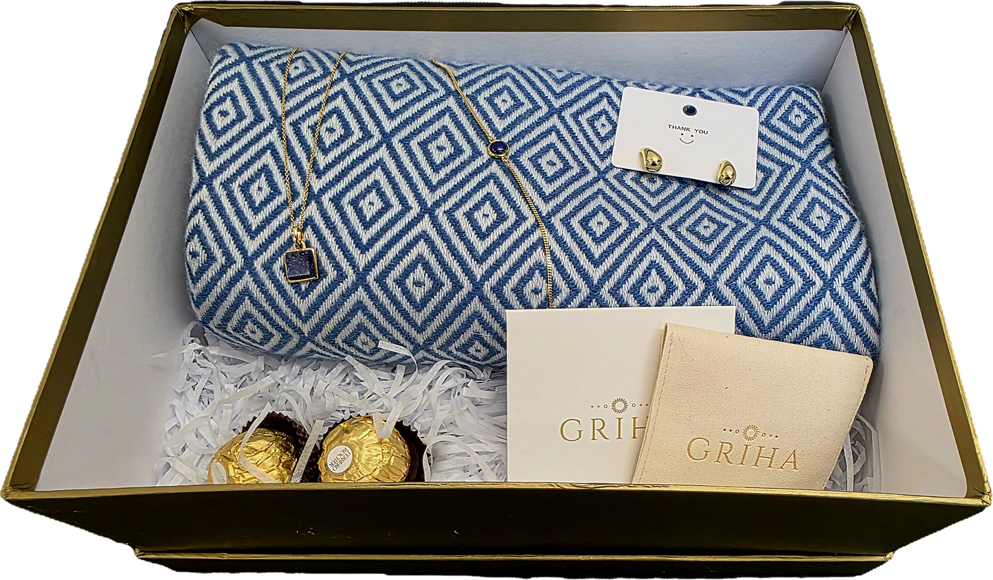 Premium Mother's Day Gift Box Pashmina and Jewellery Griha Threads and Treasure