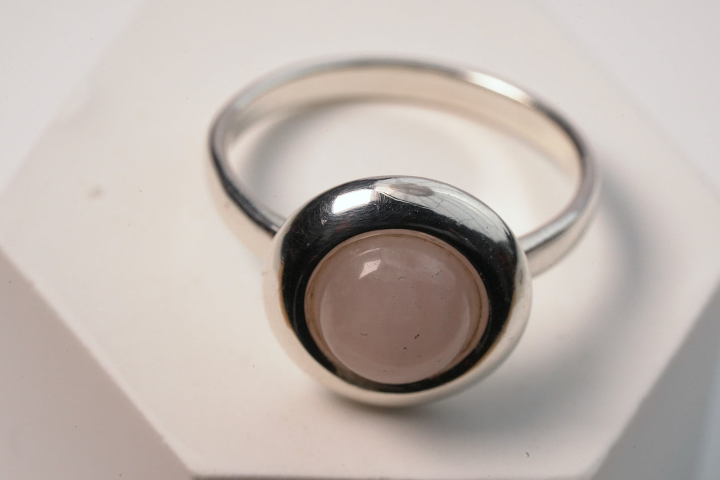 Rose Quartz Ring in Sterling Silver