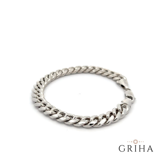 Silver Cuban Chain Bracelet 8mm