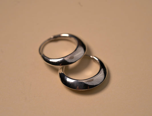 Smooth Silver Huggie Hoop Earrings - Griha Threads & Treasure