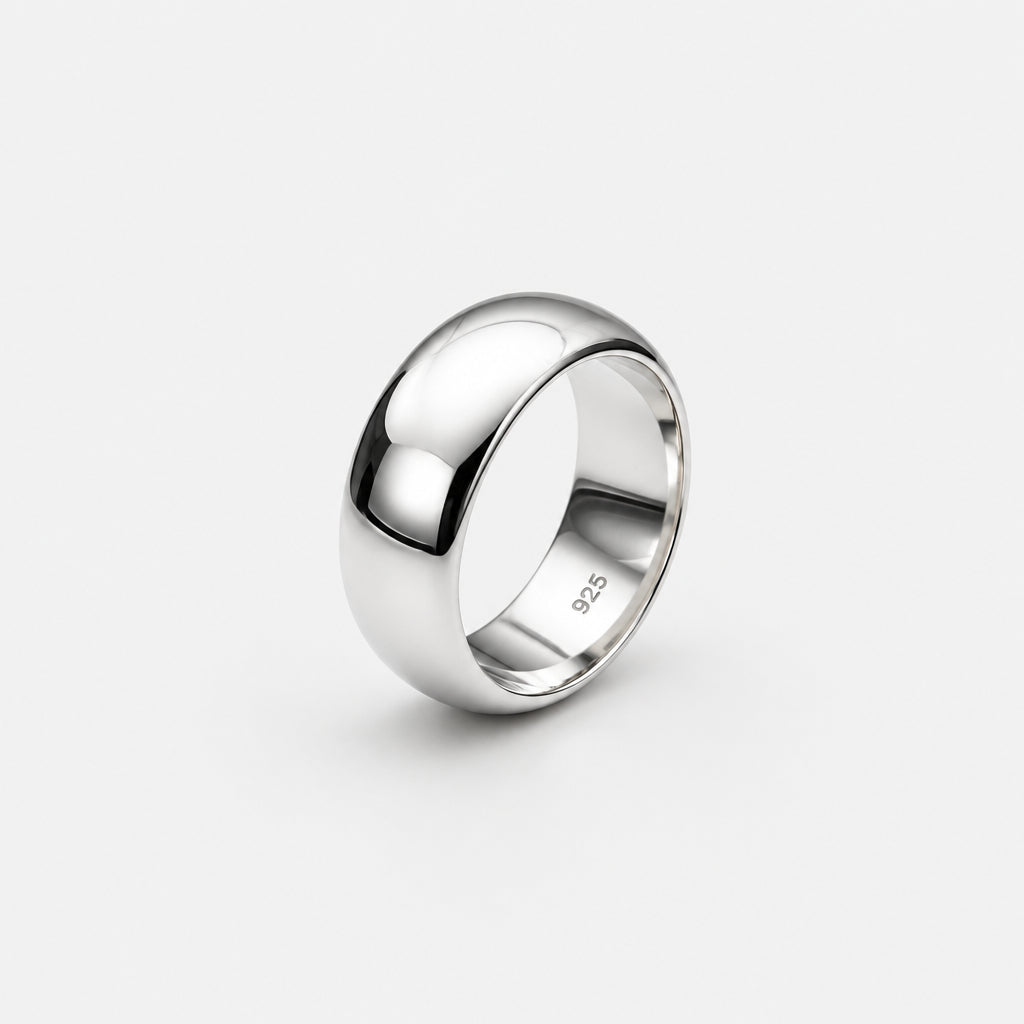 Solid Sterling Silver 8mm Band Ring