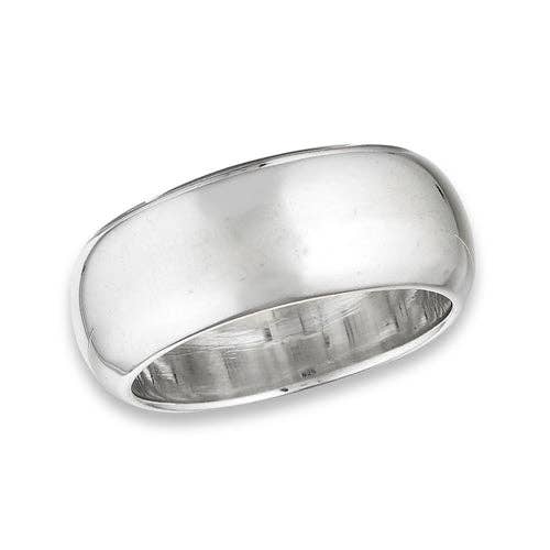 Solid Sterling Silver 8mm Wedding Band Ring