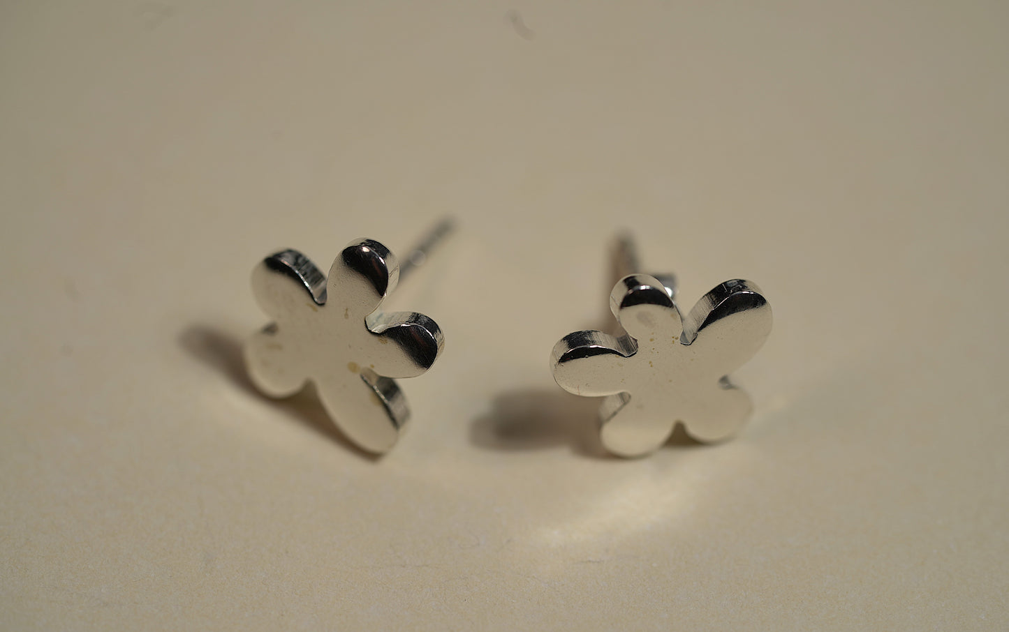 Sterling Silver Abstract Flower Stud Earrings