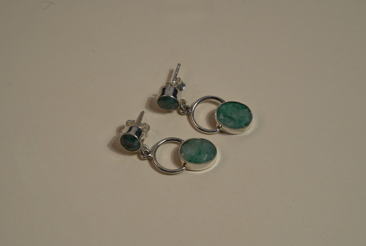 Sterling Silver Aventurine Stone Drop Earrings