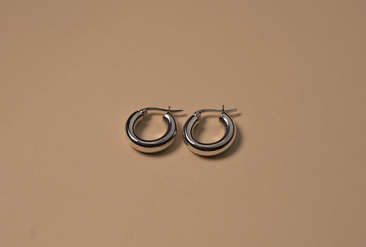 Sterling Silver Chunky Mini Hoop Earrings