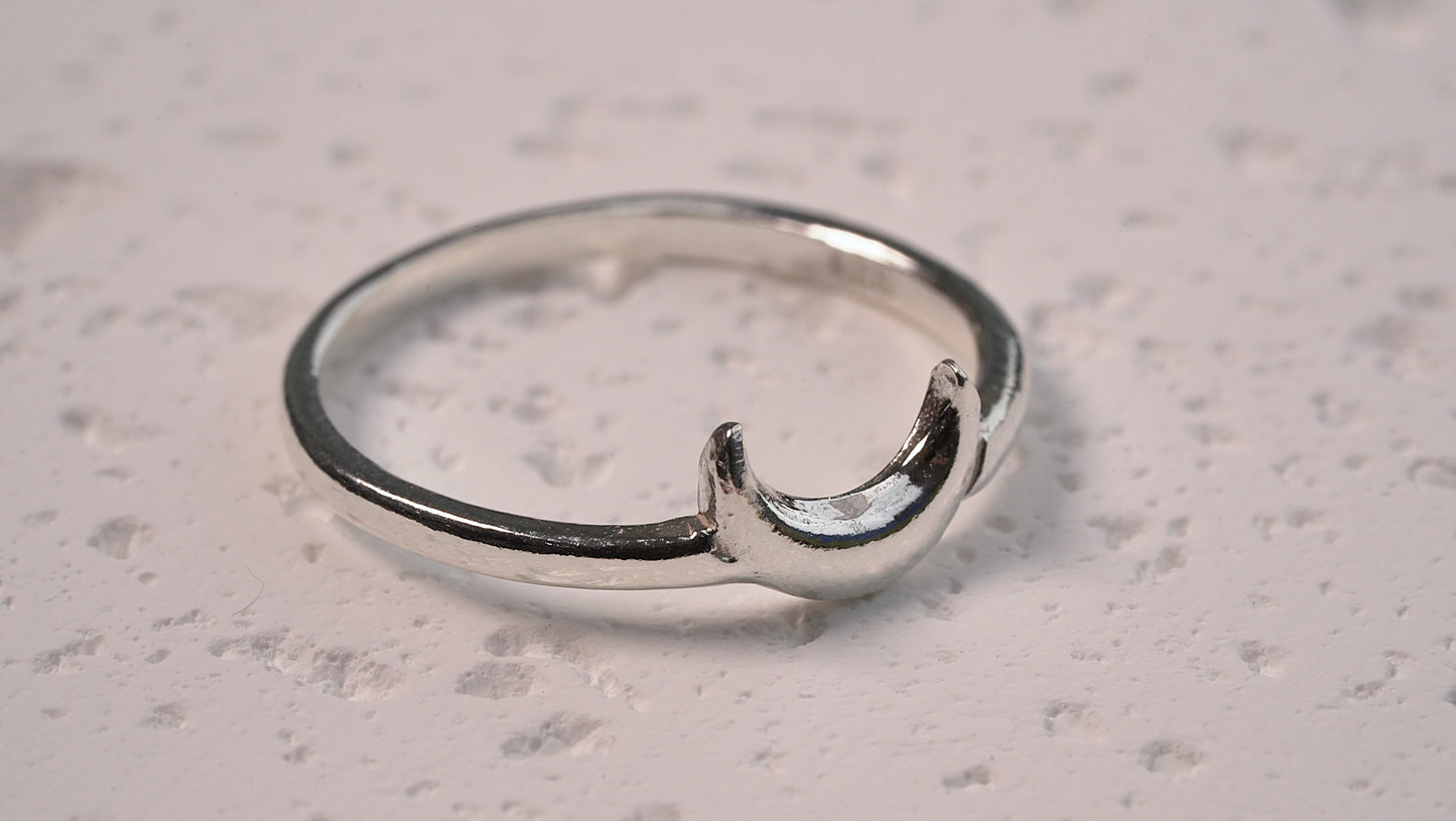 Sterling Silver Crescent Moon Ring