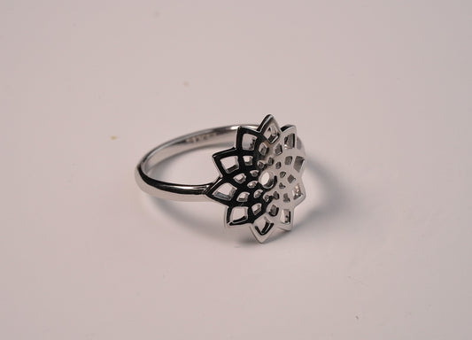 Sterling Silver Flower Mandala Ring Jewellery