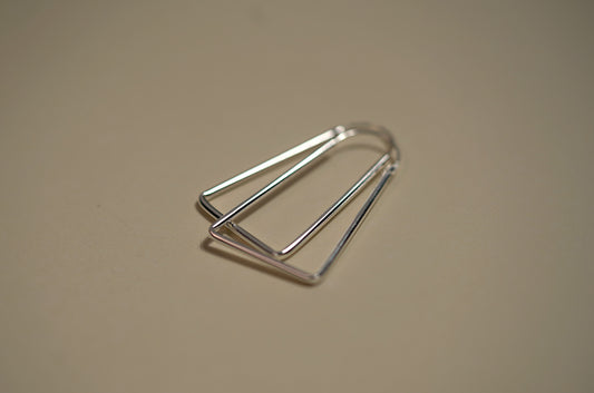 Sterling Silver Geometric Trapeze Shape Hoop Earrings